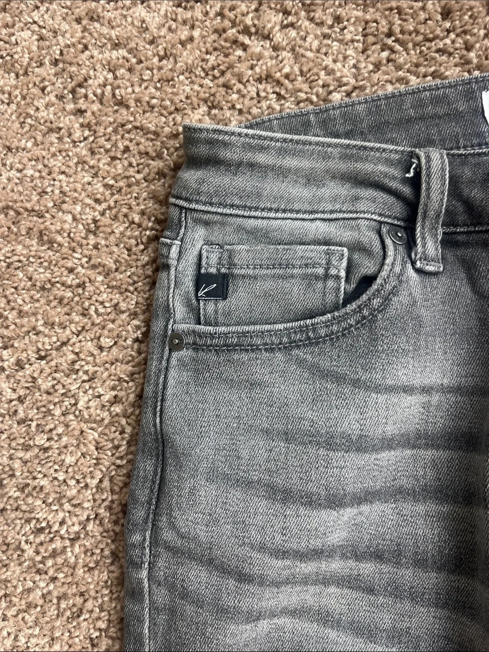 KanCan Ripped Gray High-Waist Button-Fly Jeans Size 3/25